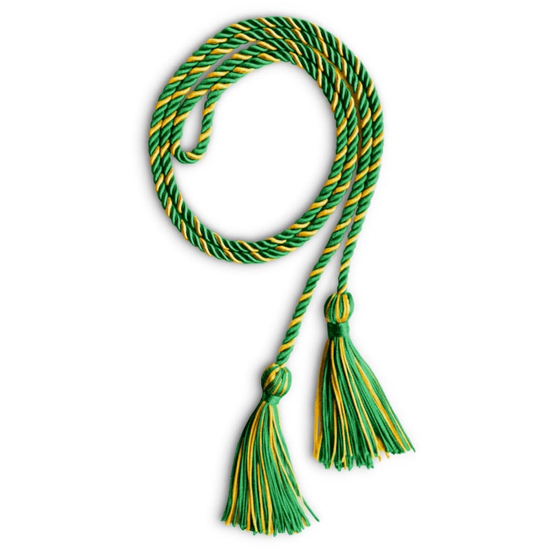 Endea Graduation Single Honor Cord Two-Color (Green/Gold) - Image 5